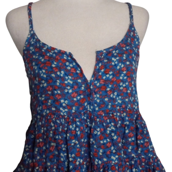 Patrons of Peace Ditsy Floral All Over Print  RWB Crop Tank Top Size Small - Picture 2 of 8
